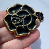 Gold and Black / Flower / Vintage