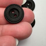 Black / Rim and indented centre / Matte / 2 hole