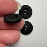 Black / Rim and indented centre / Matte / 2 hole