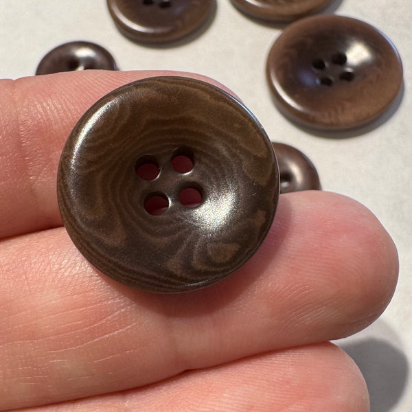 Brown Suit Button / Vegetable Ivory / Dish / 4 Hole