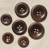 Brown Suit Button / Vegetable Ivory / Dish / 4 Hole