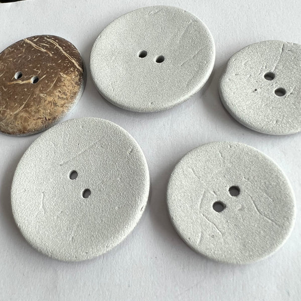 Silvery-White Metallic / 2 Hole / Coconut